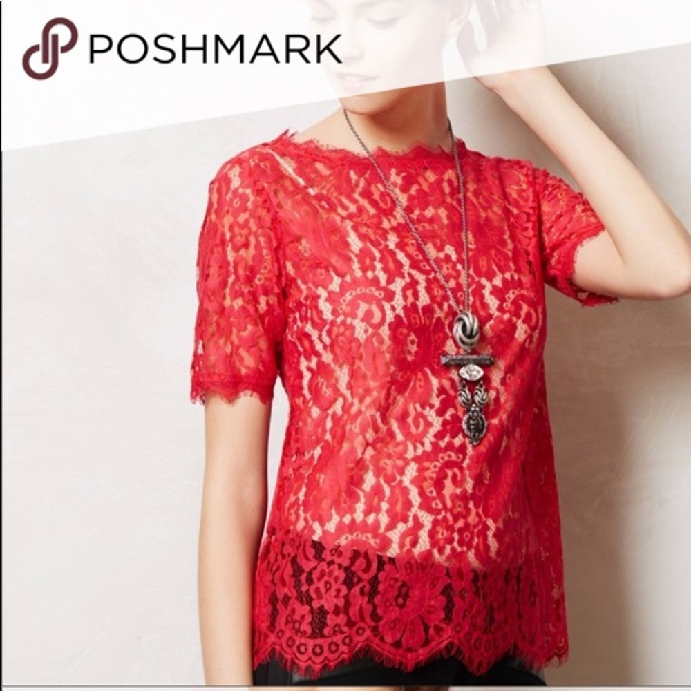 Anthropologie Vanessa Virginia Elysian Lace Top